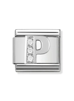 Maillon Nomination argent avec OZ Alphabet lettre P
