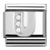 Maillon Nomination argent avec OZ Alphabet lettre U