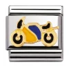 Maillon Nomination Moto jaune et bleue