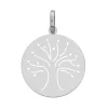 Médaille arbre de vie or blanc 18 carats