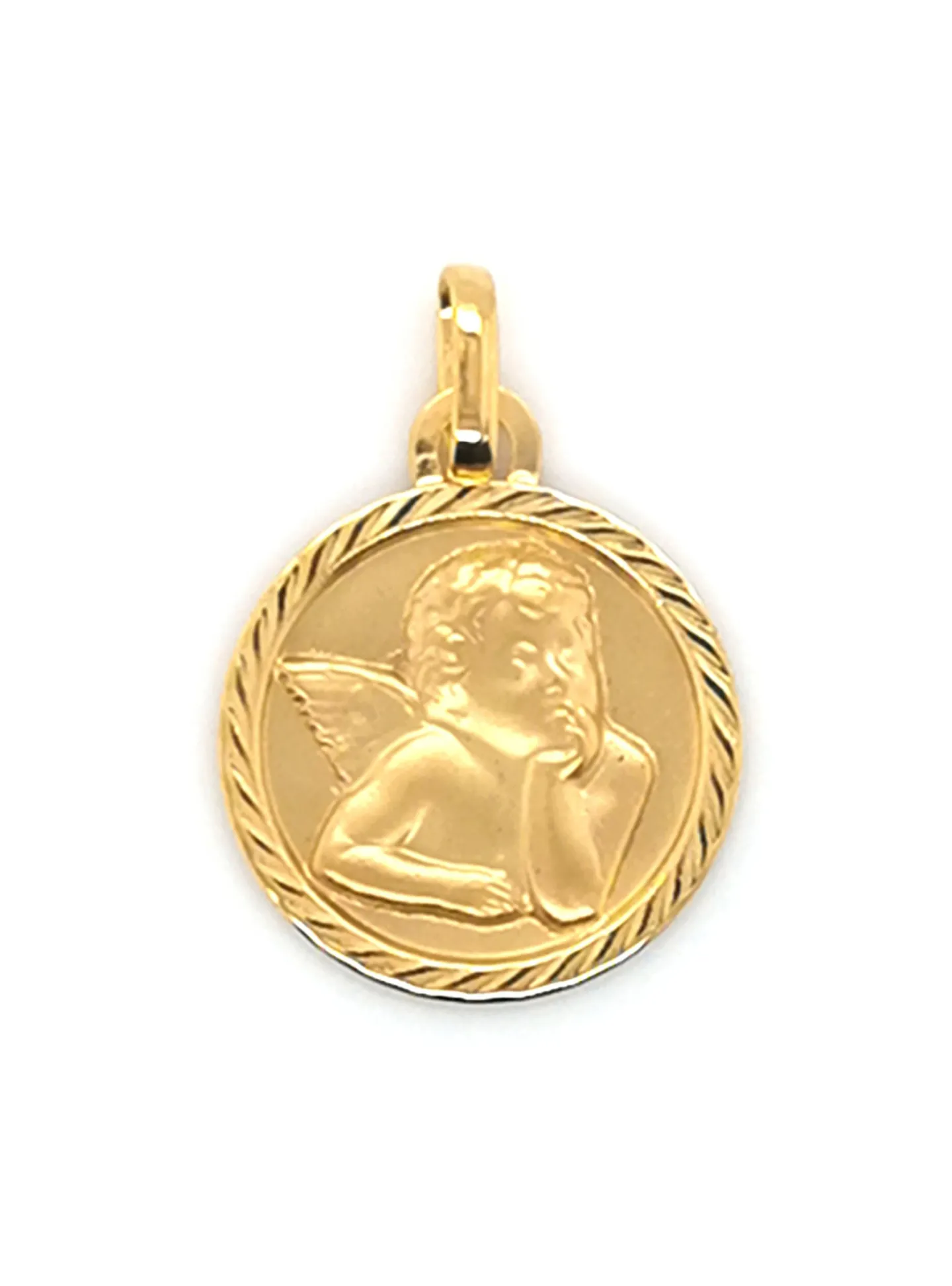Médaille Brillaxis ange diamantée striée