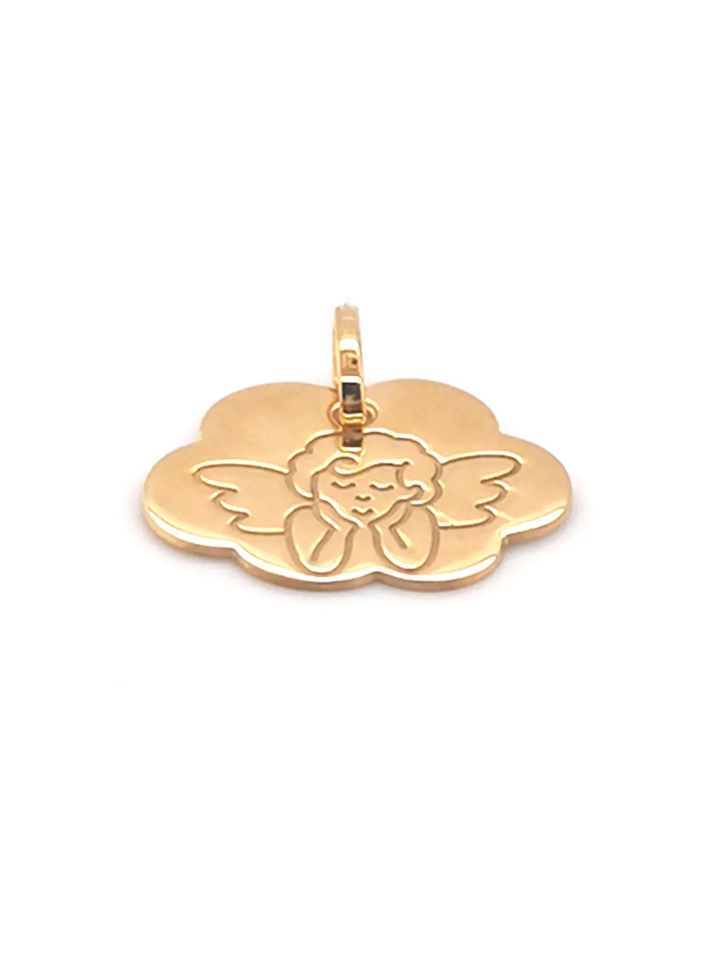 Médaille Brillaxis ange face stylisé nuage or jaune