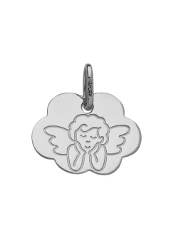 Médaille Brillaxis ange nuage or blanc 9 carats