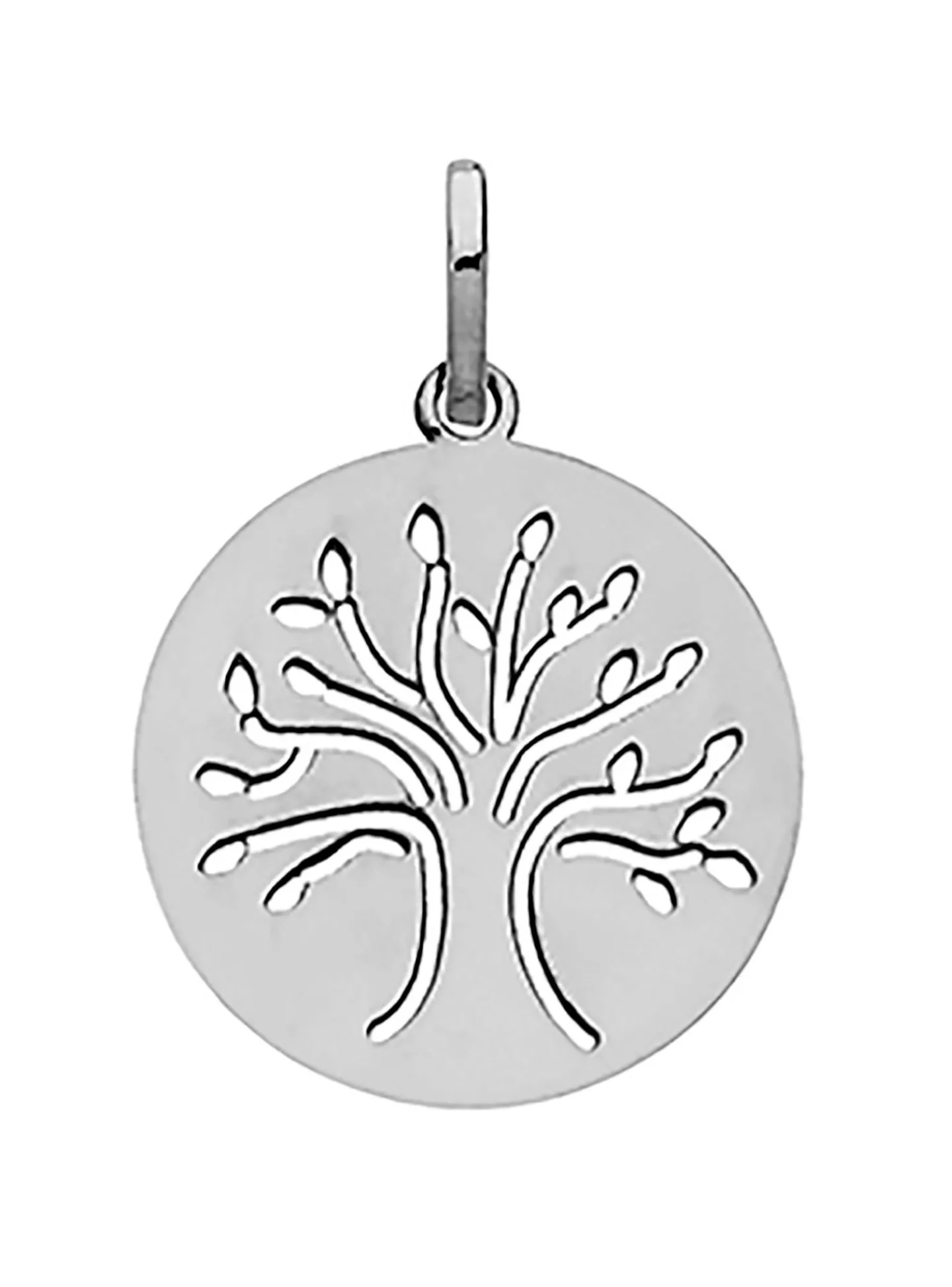 Médaille Brillaxis arbre de vie or blanc 9 carats