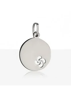 Médaille Brillaxis croix basque ajourée or blanc