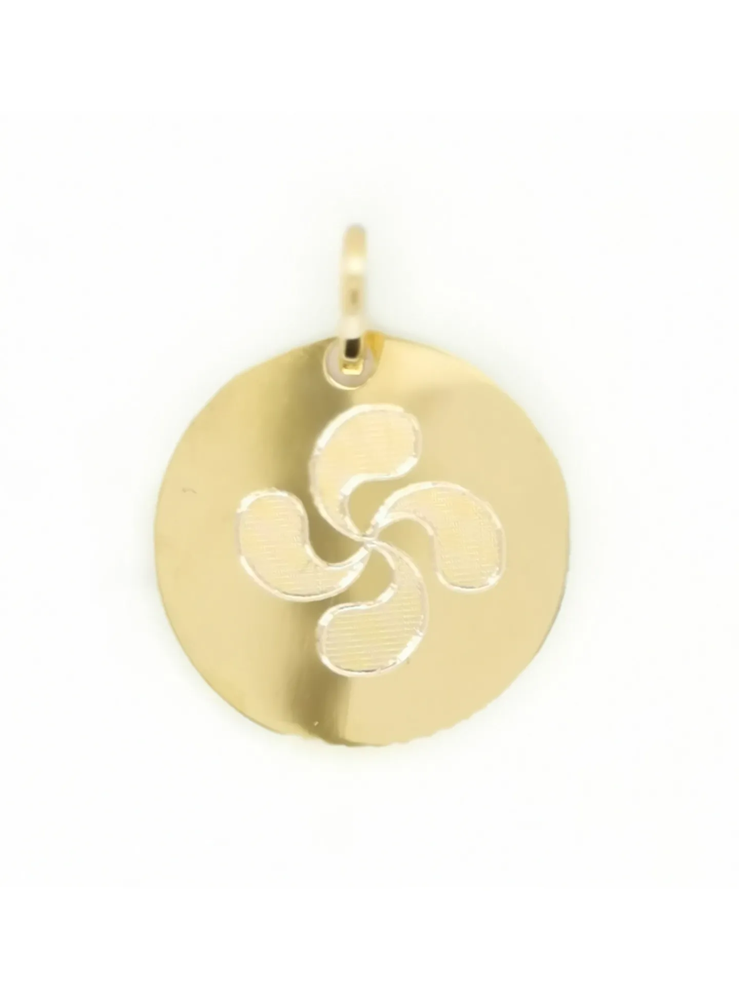 Médaille Brillaxis ronde or jaune 9 carats 16mm