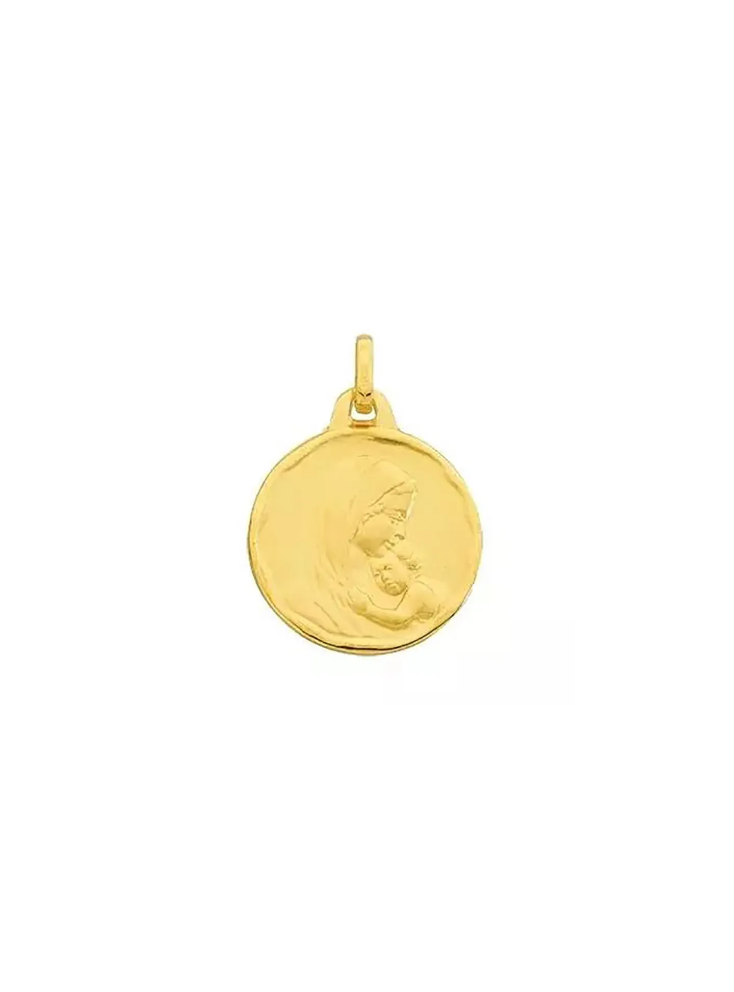 Médaille Brillaxis vierge en or jaune 9 carats