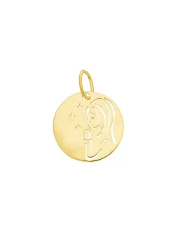 Médaille Brillaxis Vierge découpée étoiles 9 carats_x005f_x000D_16mm