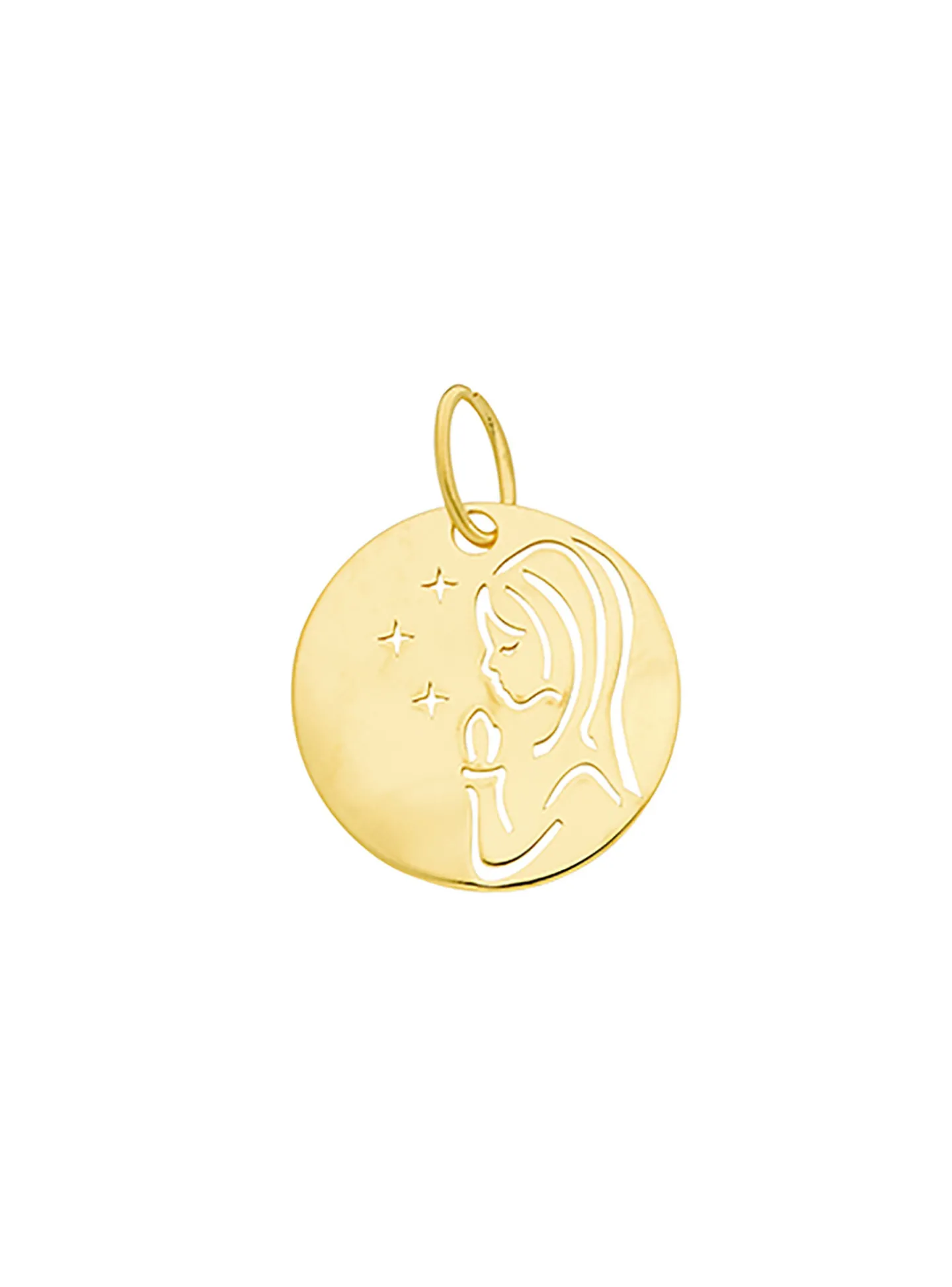 Médaille Brillaxis Vierge découpée étoiles 9 carats_x005f_x000D_16mm