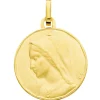 Médaille Brillaxis vierge or jaune 18 carats