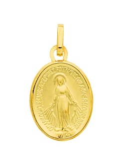 Médaille Brillaxis Vierge Miraculeuse or jaune 9k