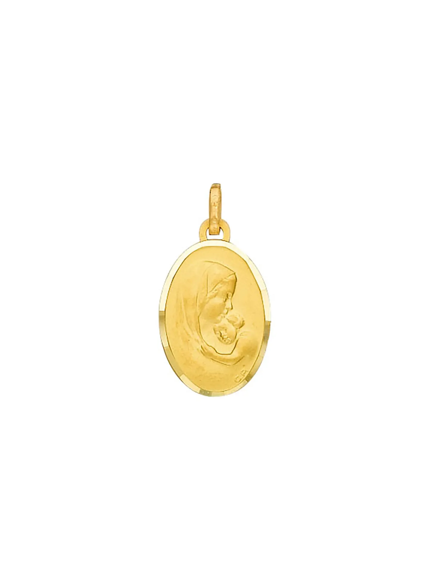 Médaille Brillaxis Vierge à l'enfant or 9 carats