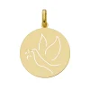 Médaille colombe baptême républicain or jaune