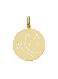 Médaille colombe baptême républicain or jaune