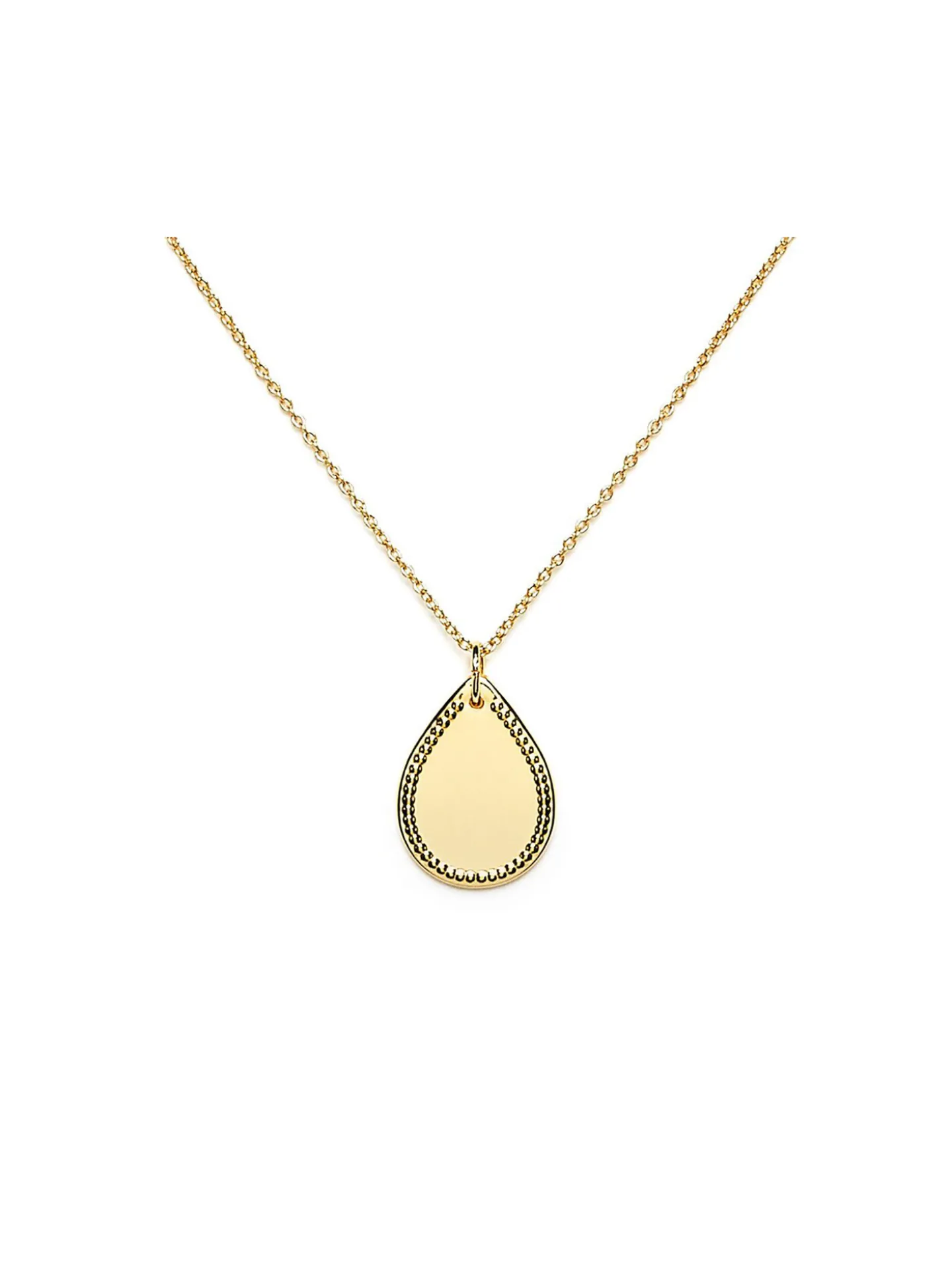 Médaille Emma et Chloé métal argenté_x005f_x000D_forme goutte ciselée sur les bords