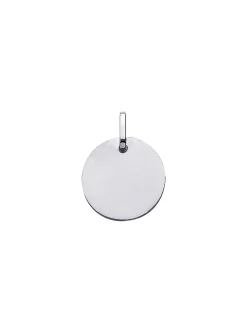 Médaille ronde Brillaxis or blanc 18 carats