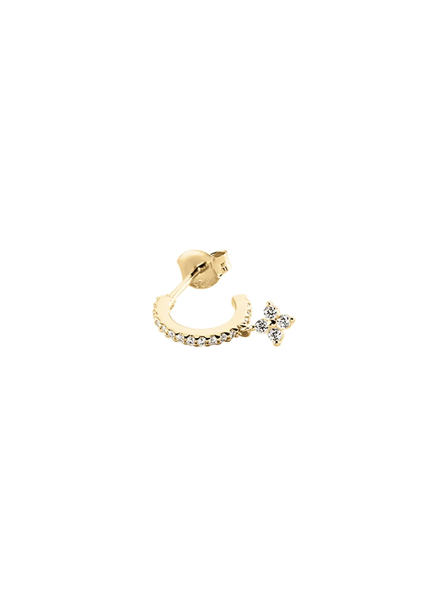 Mini créole Agatha argent doré pampille oxydes_x005f_x000D_ligne Diamstar