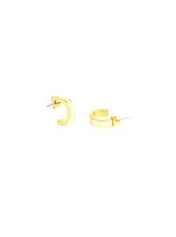 Mini créoles Bangle Up dorées et sable