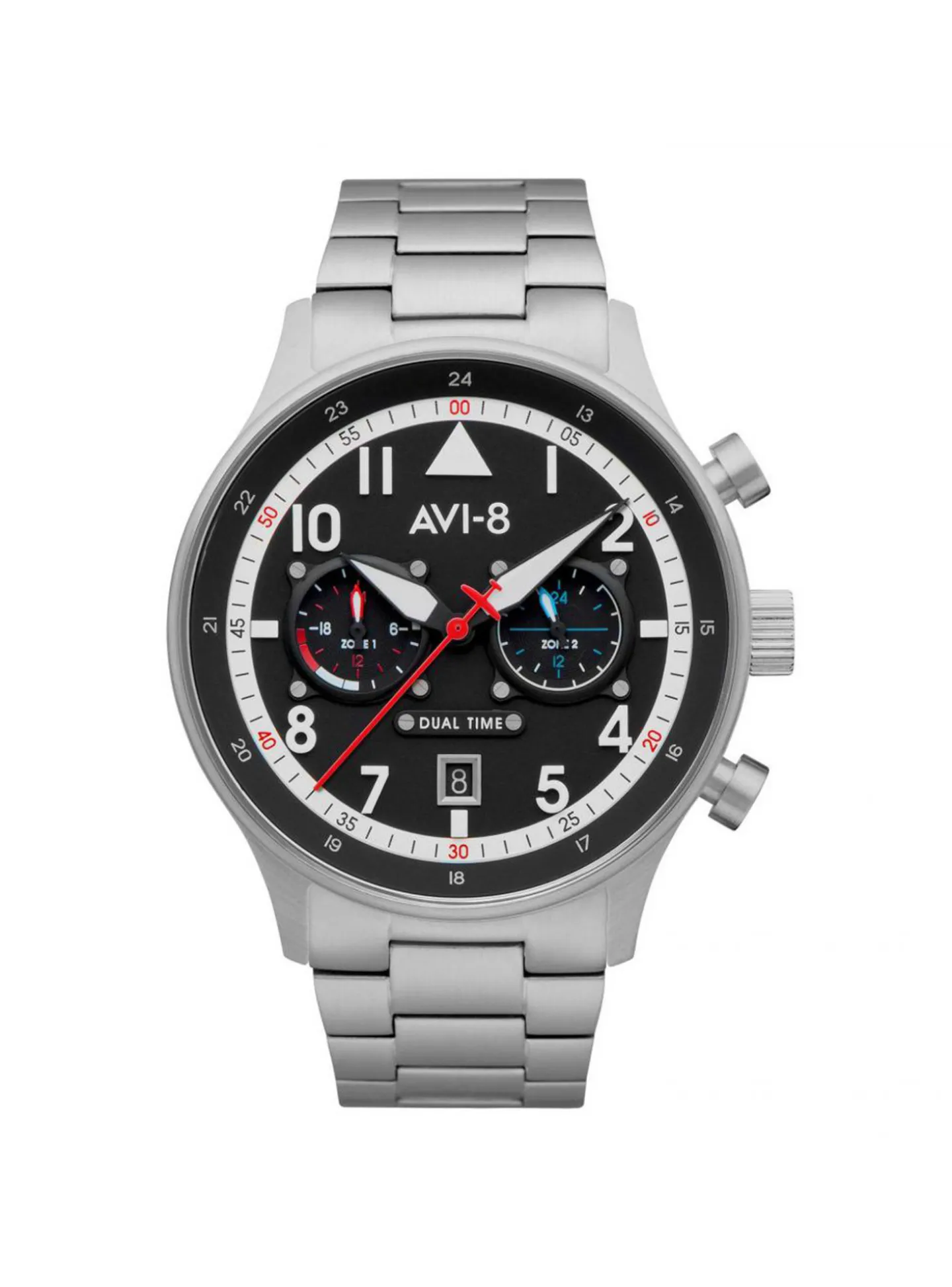 Montre AVI 8 Hawker Hurricane Rangoon acier_x005f_x000D_Carey Dual Time