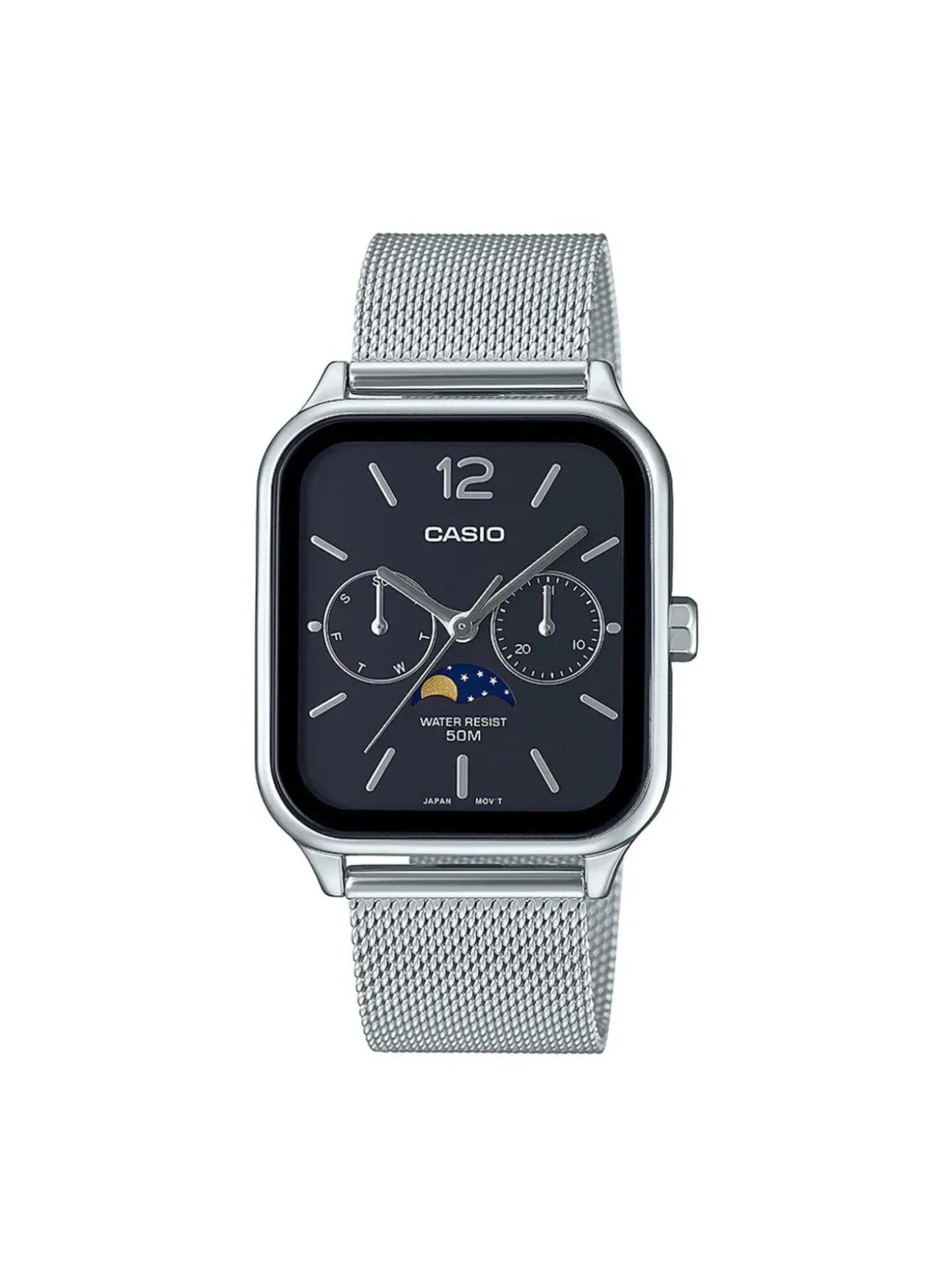 Montre Casio acier milanais phases de lune
