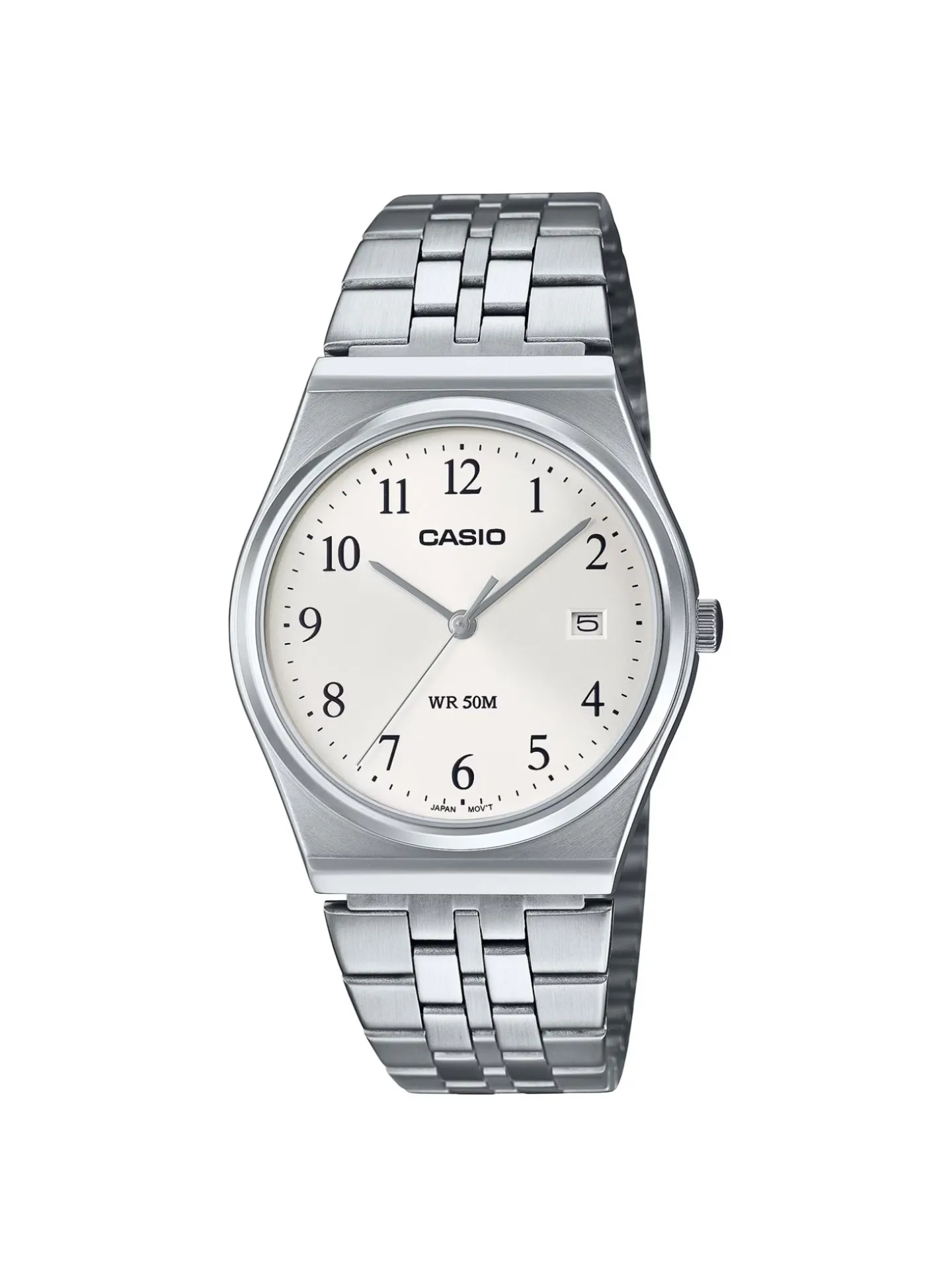 Montre Casio classique acier cadran blanc