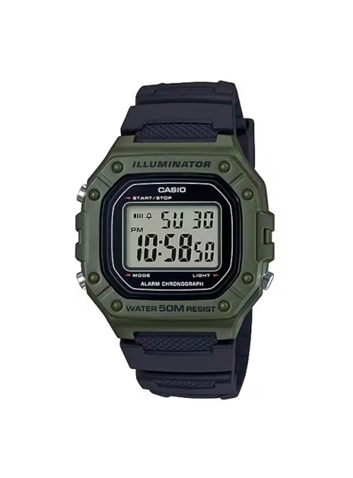 Montre Casio multifonctions résine verte/noire