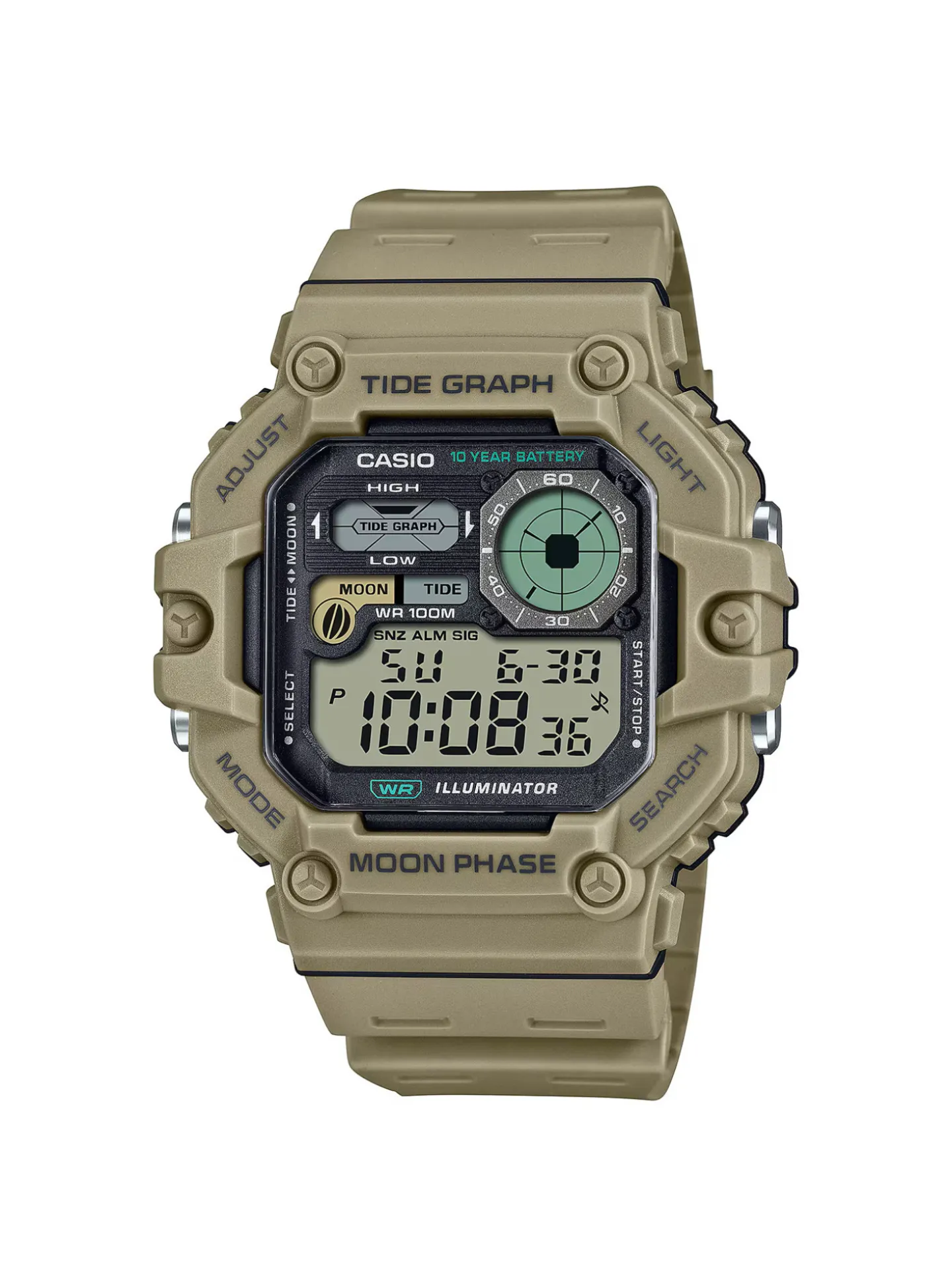 Montre Casio multifonctions marées/phases de lune
