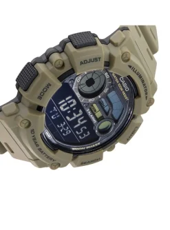 Montre Casio multifonctions résine beigephases lunaires/mode pêche
