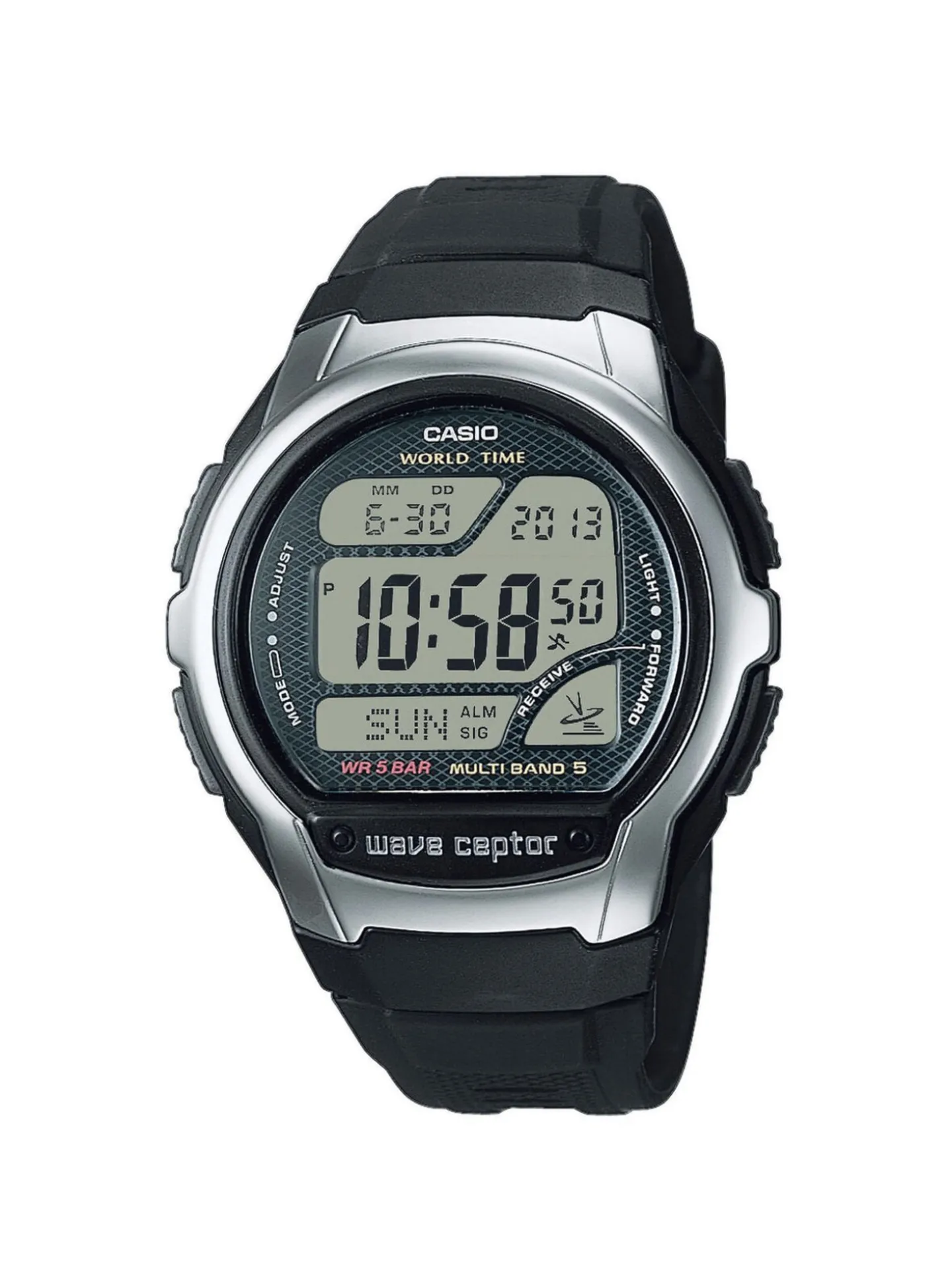 Montre Casio radio pilotée résine noire