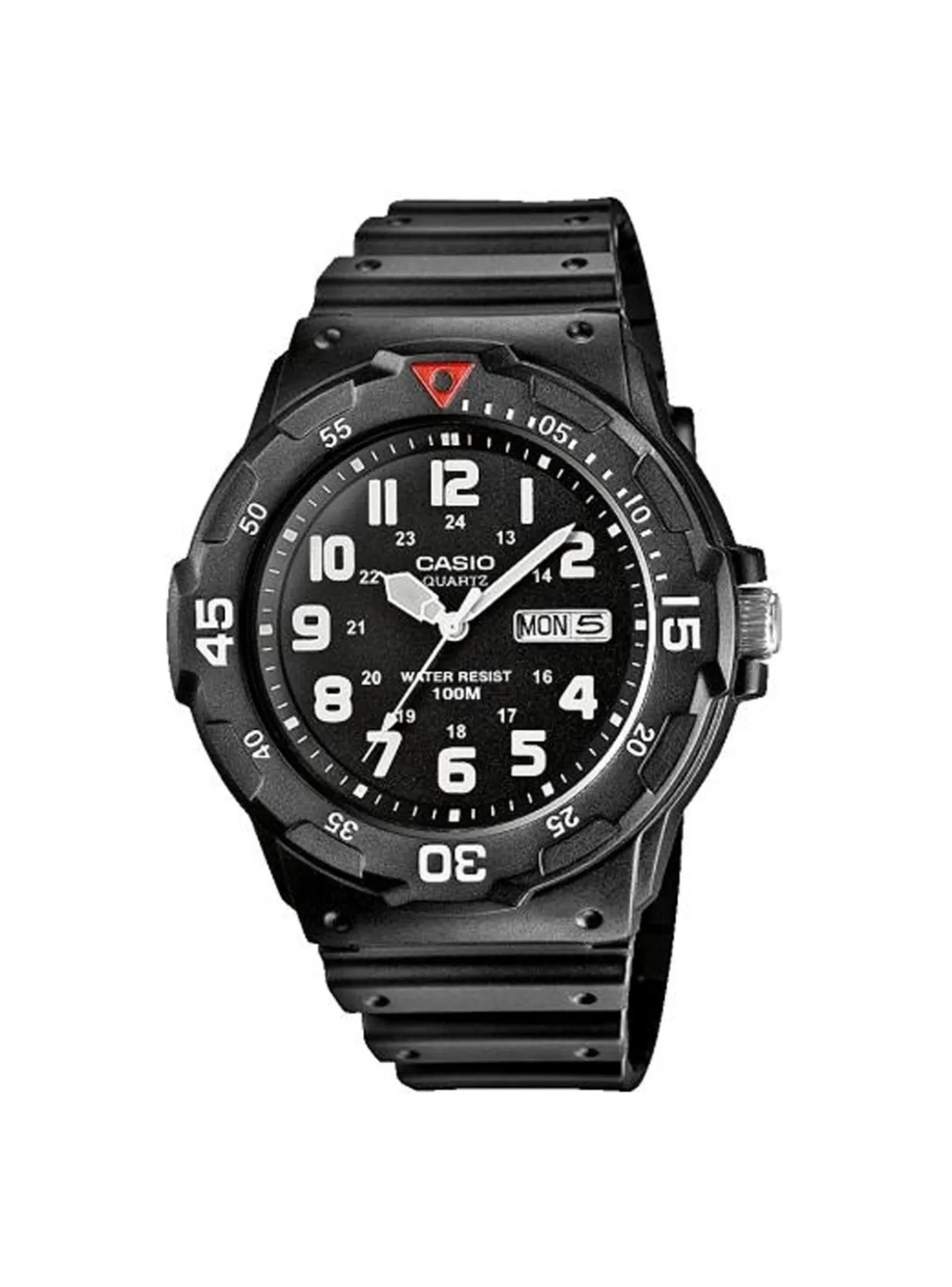 Montre Casio résine noire chiffres blancs