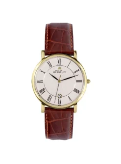 Montre classique Herbelin cuir marron_x005f_x000D_chiffres romains