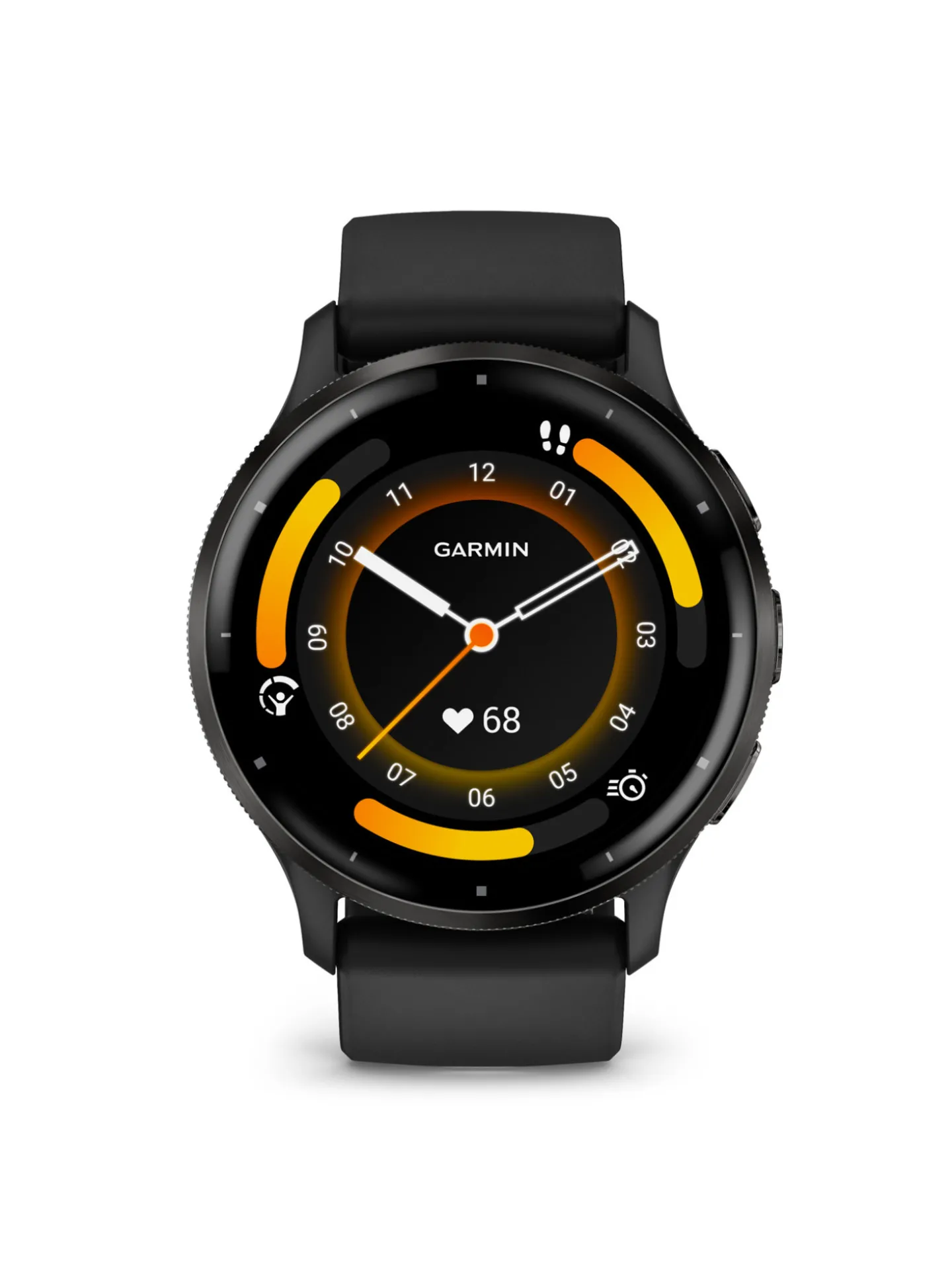 Montre connectée GARMIN Venu® 3_x005f_x000D_Lunette Gray en acier inoxydable avec boîtier noir et bracelet en silicone noir