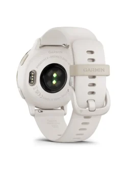 Montre connectée GARMIN vívoactive® 5_x005f_x000D_Boitier ivoire avec lunette Soft Gold et bracelet silicone ivoire