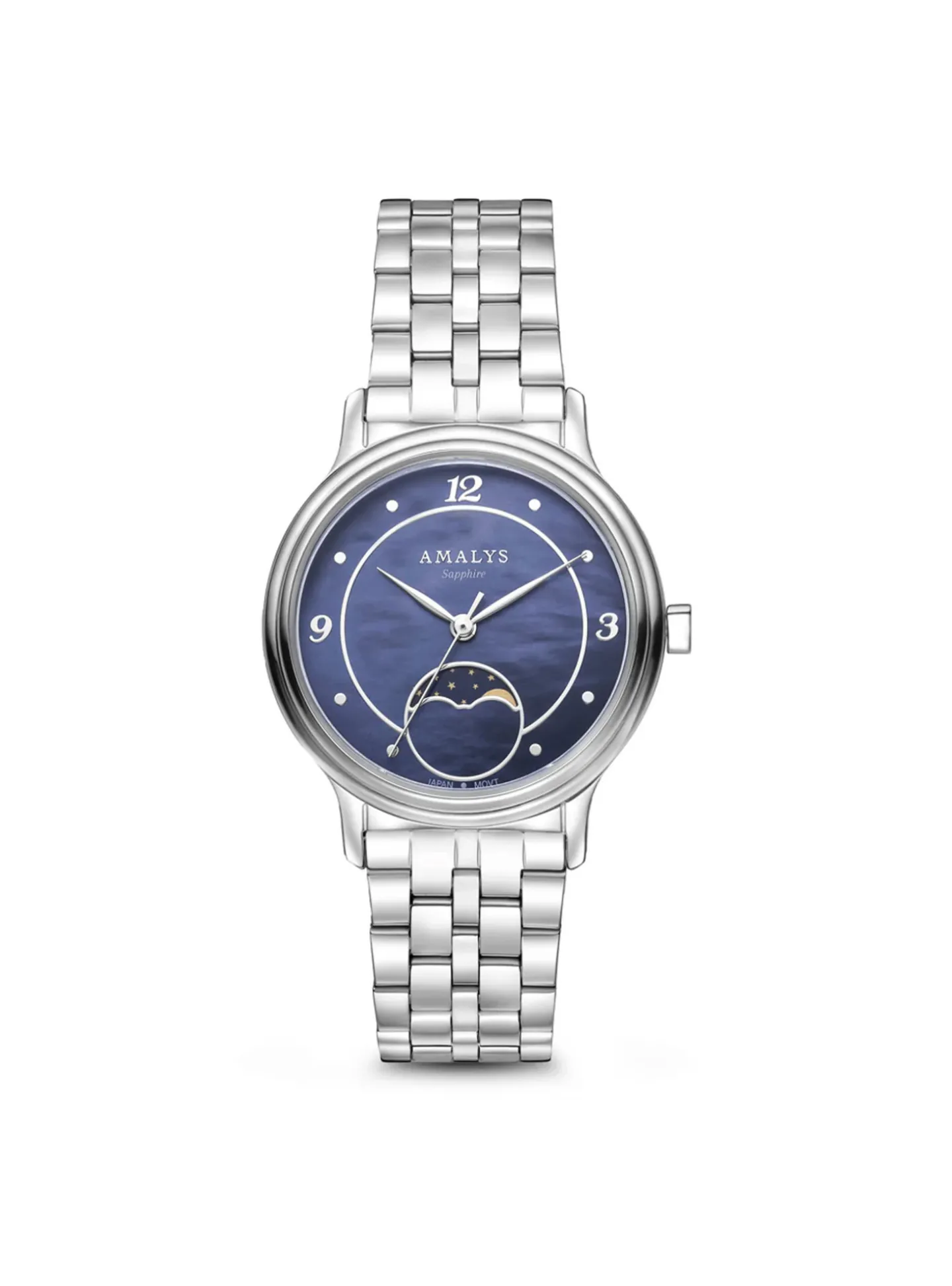 Montre femme Amalys acier blanc et fond nacré_x005f_x000D_modèle LUNA