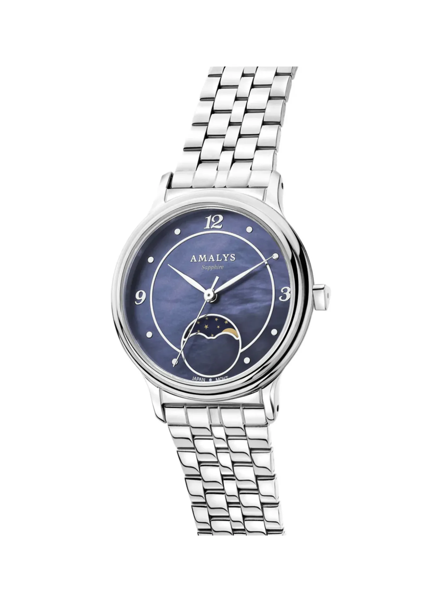 Montre femme Amalys acier blanc et fond nacré_x005f_x000D_modèle LUNA