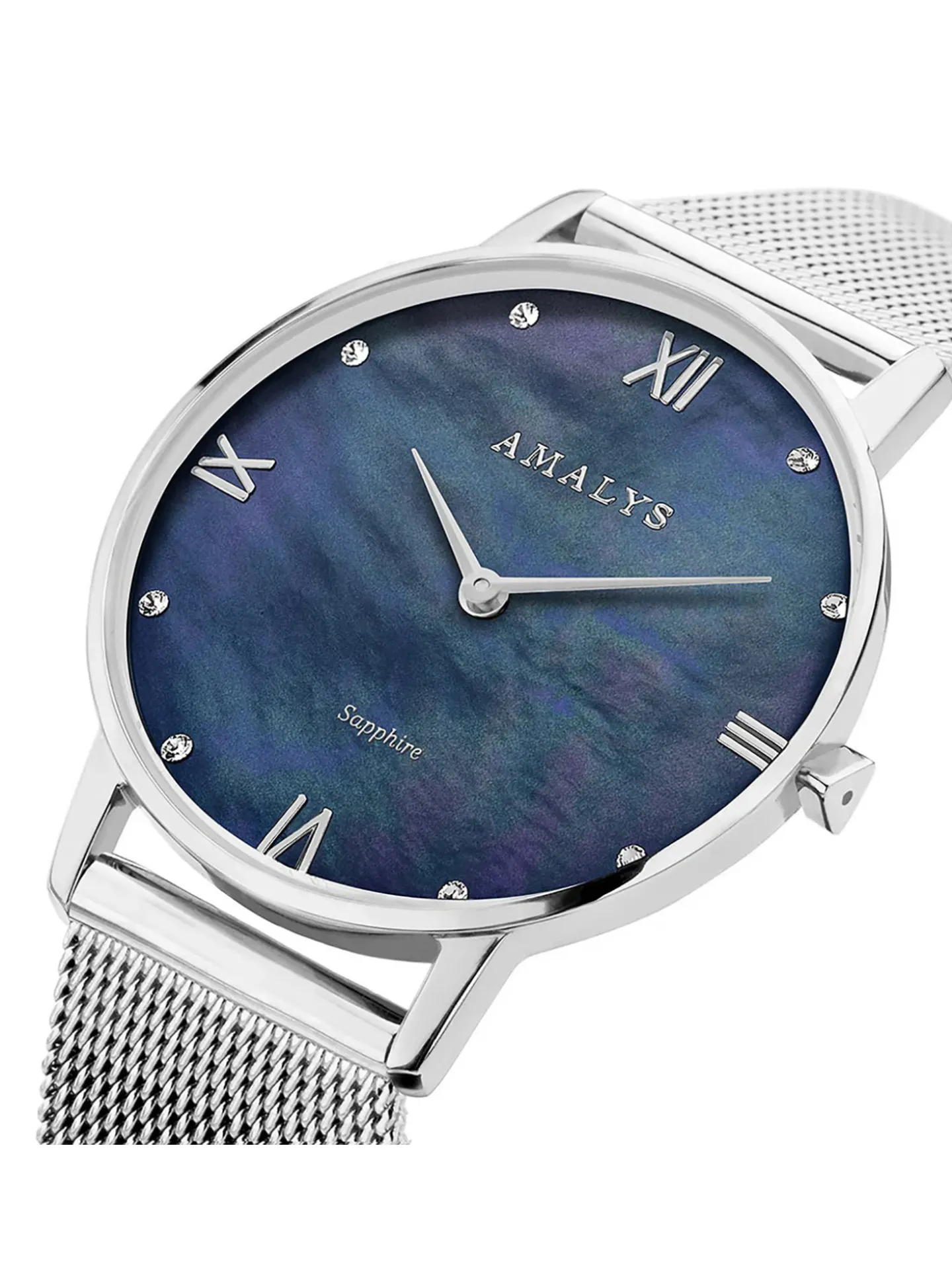 Montre femme Amalys Aurore acier cadran bleu nacré_x005f_x000D_collection Kelly