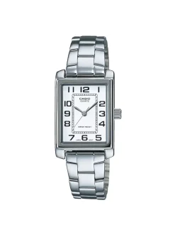 Montre femme Casio rectangulaire acier