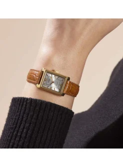 Montre femme classique cuir marron