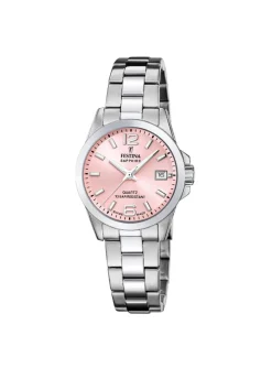 Montre femme Festina acier cadran rose_x005f_x000D_collection Swiss Made