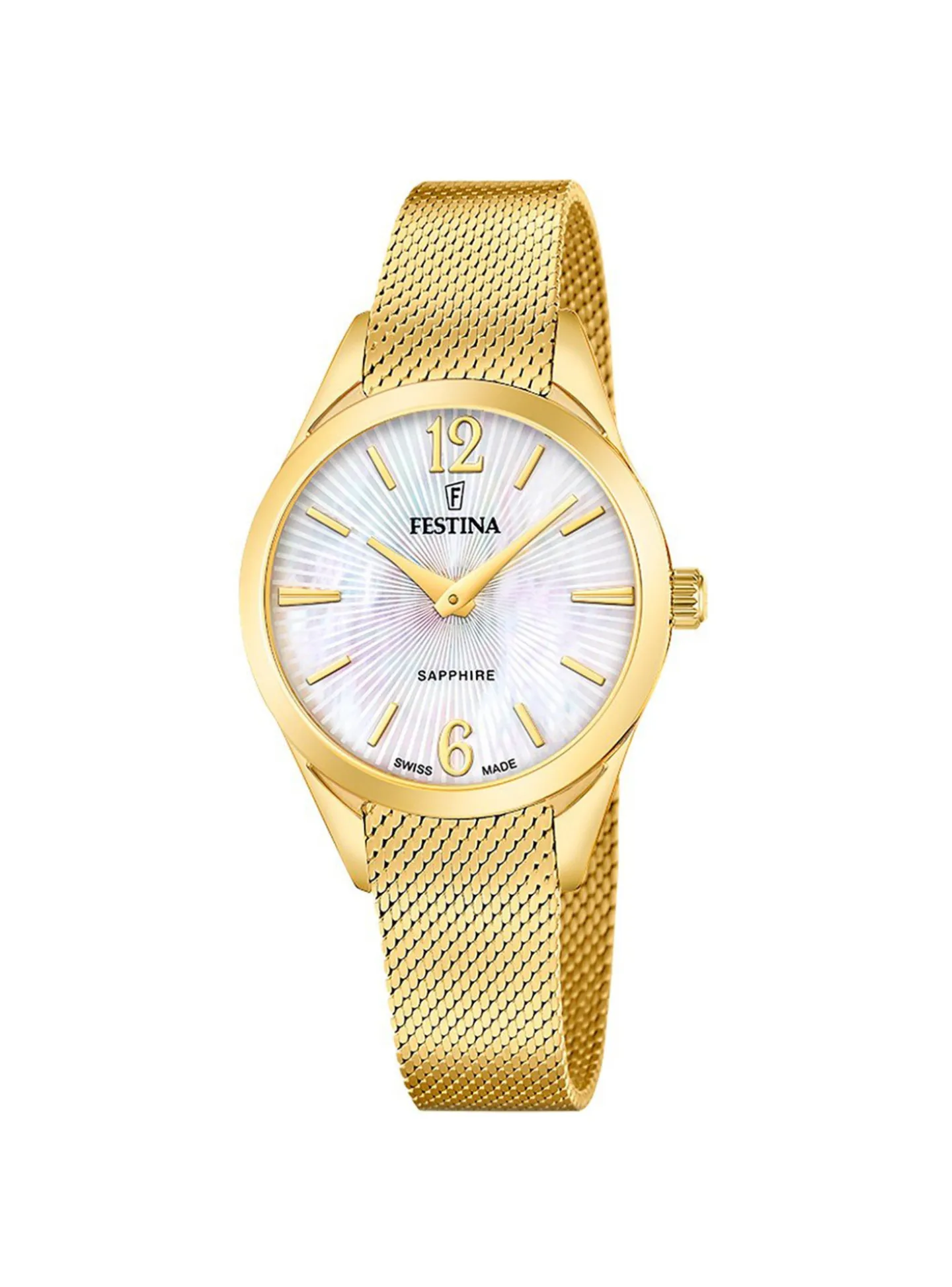 Montre femme Festina acier doré_x005f_x000D_collection Swiss Made Grace