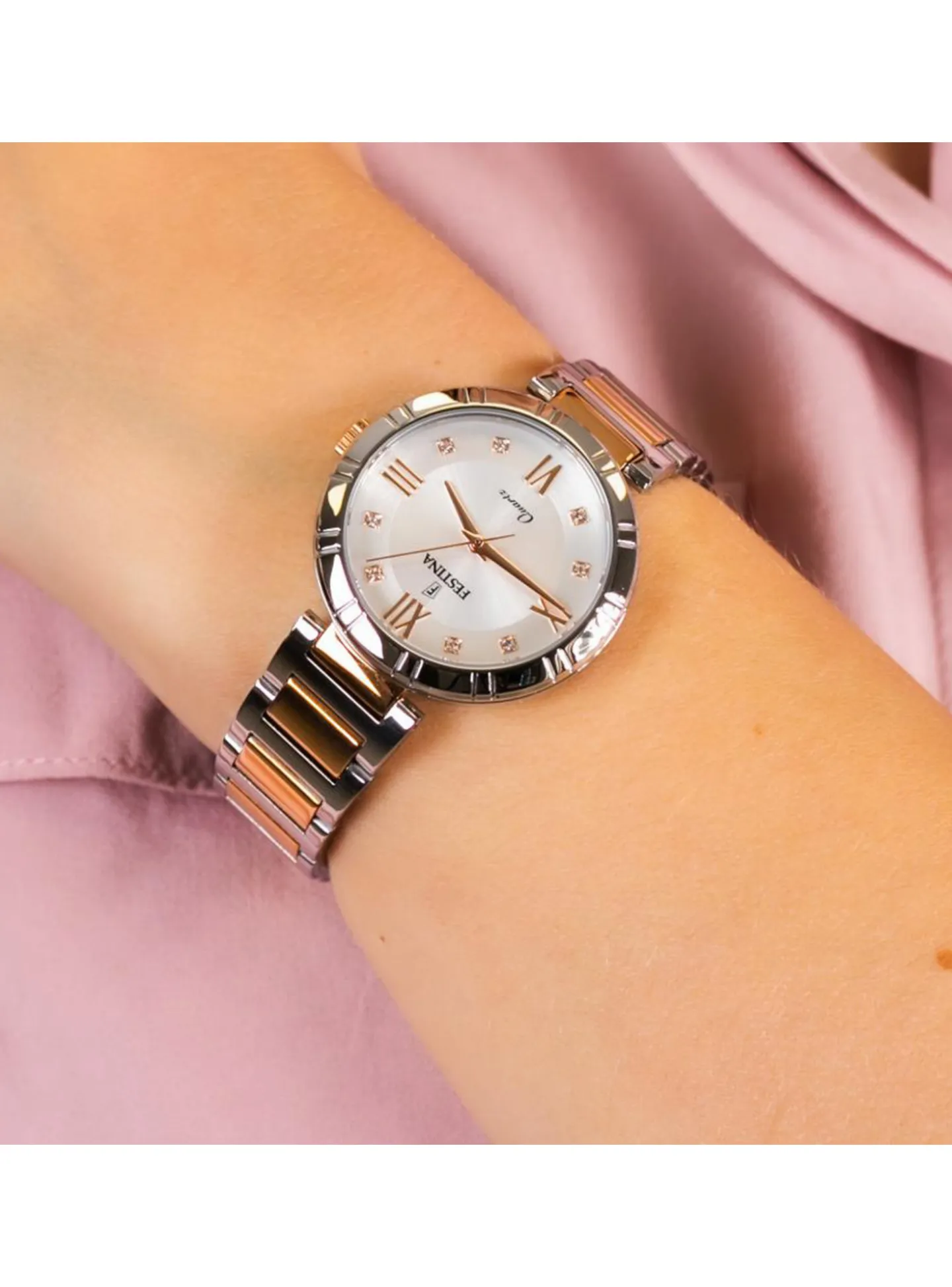 Montre femme Festina acier bicolore oxydes