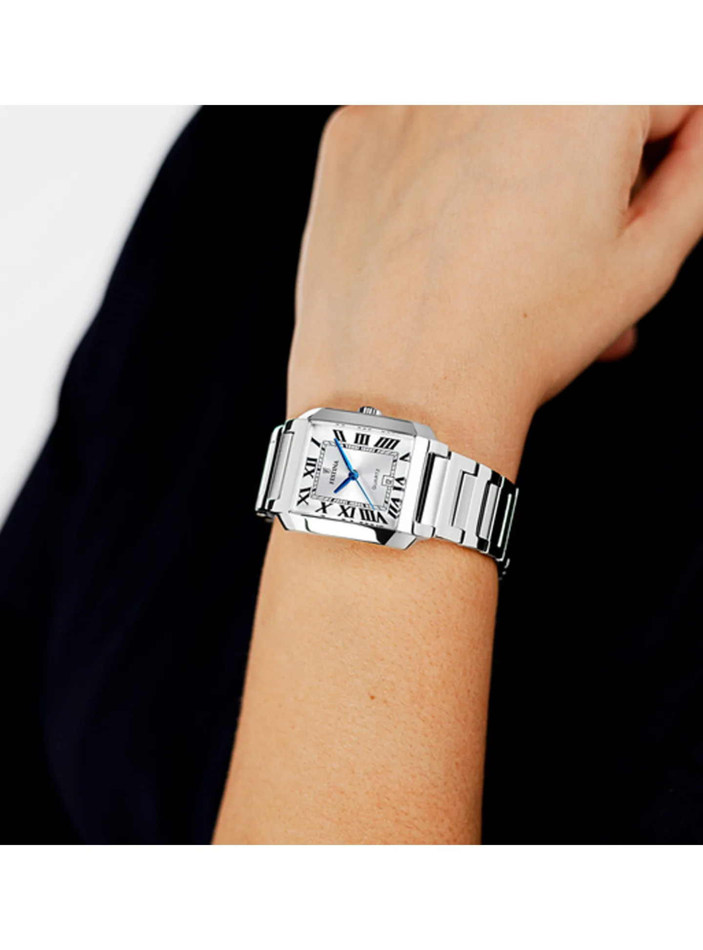 Montre femme Festina acier chiffres romains_x005f_x000D_rectangulaire
