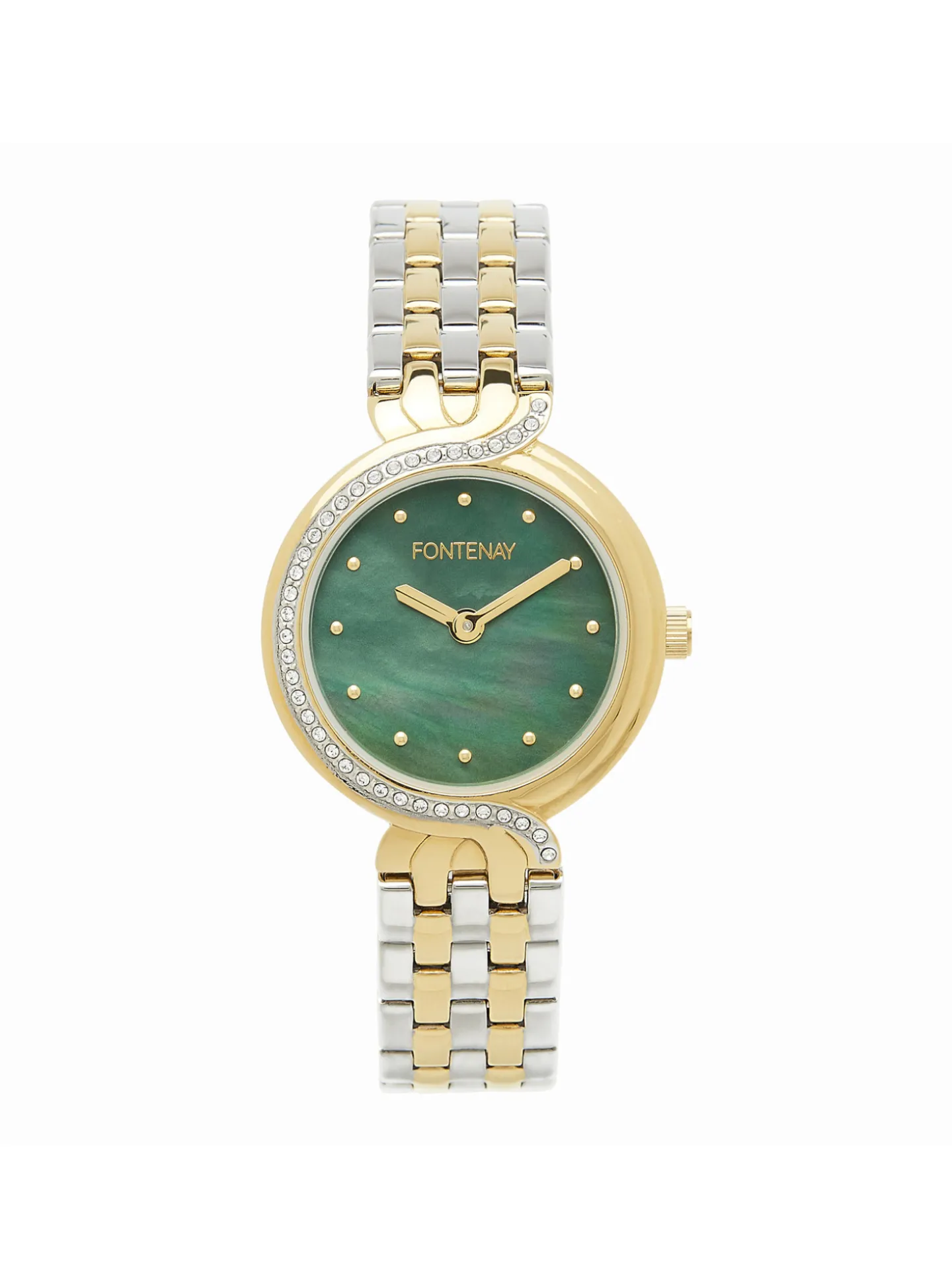 Montre femme Fontenay Lucie bilcolore cadran vert