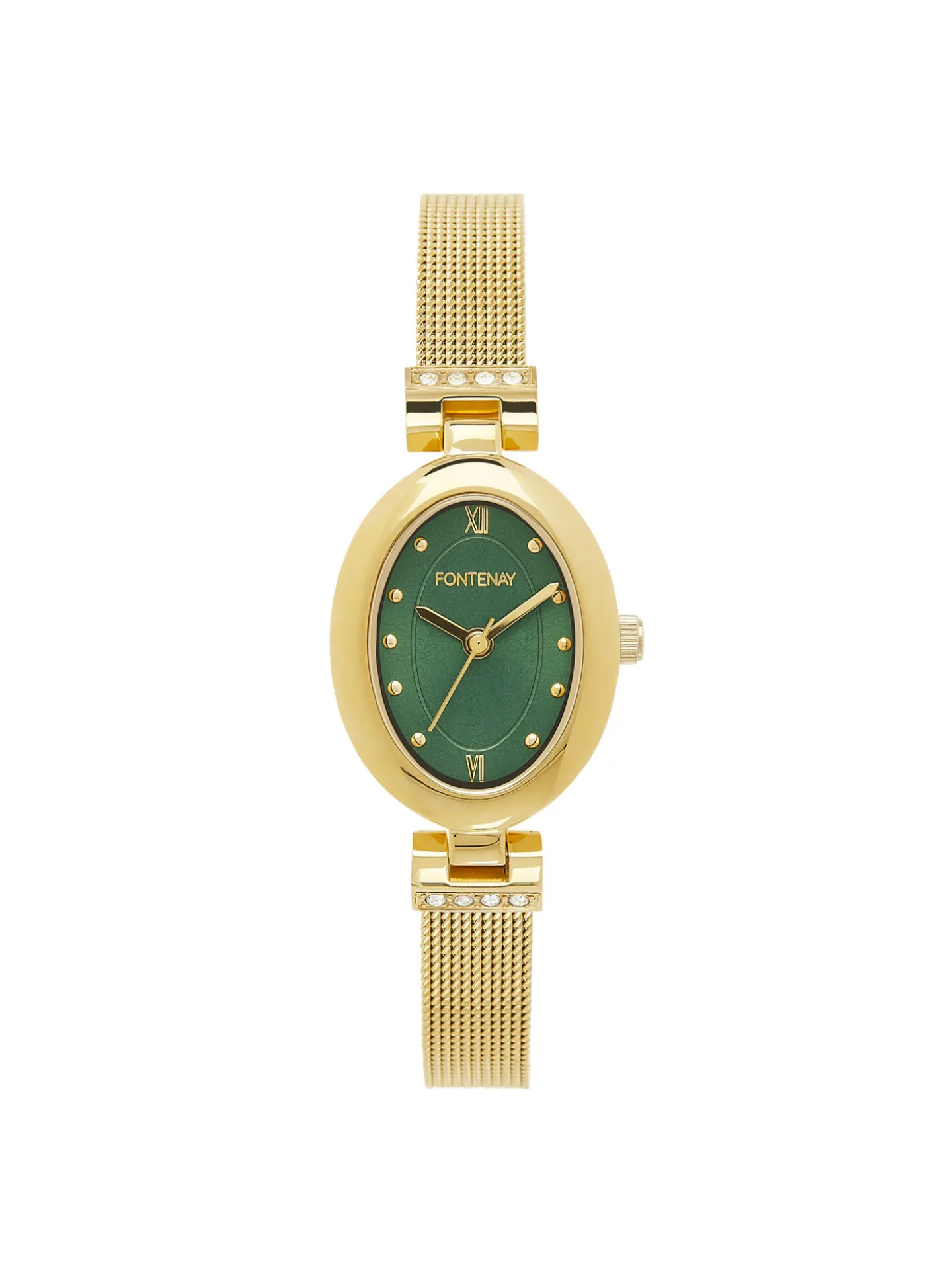 Montre femme Fontenay Roxanne acier doré cadran vert