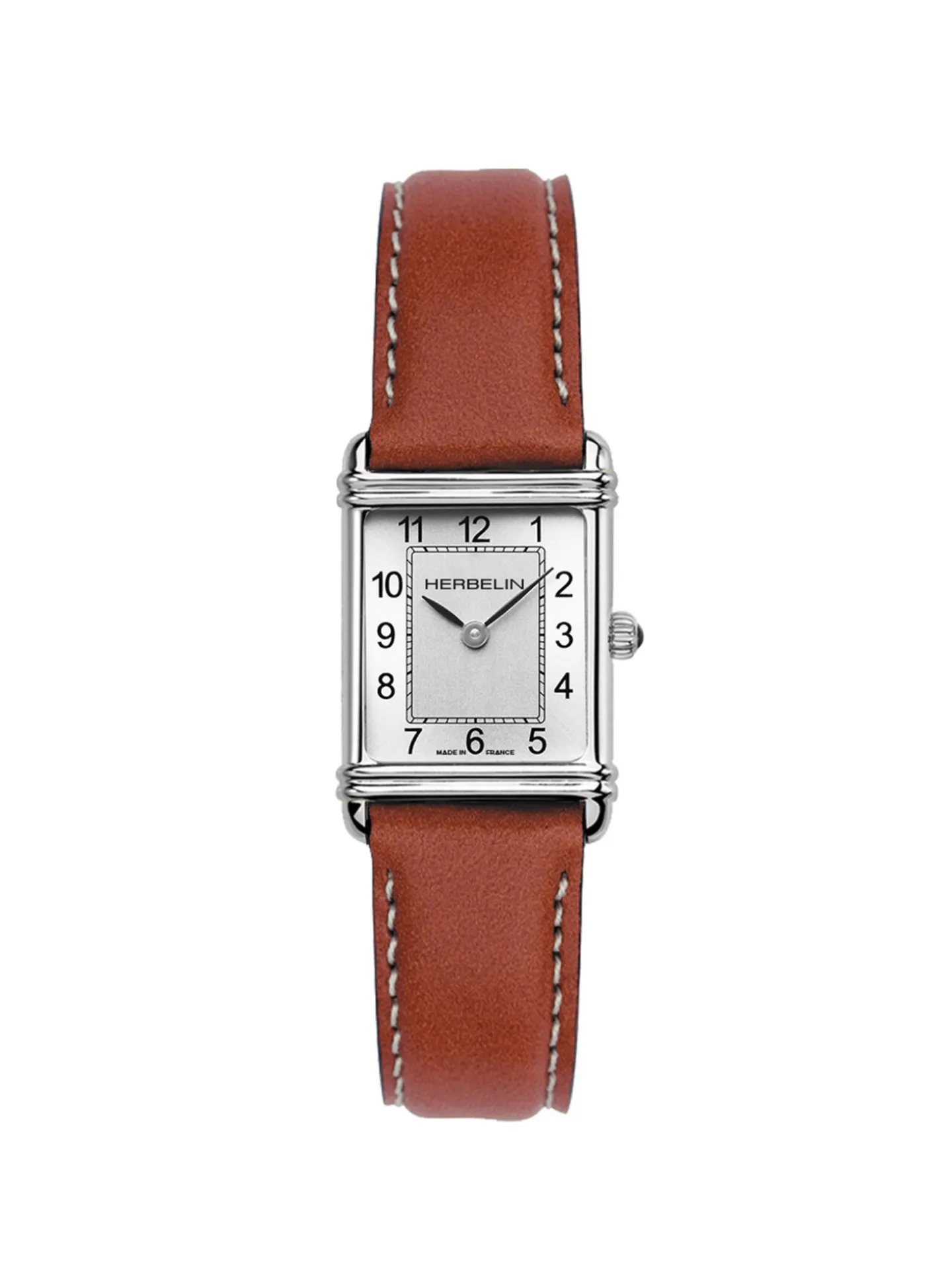 Montre femme Herbelin Art Déco cuir marron
