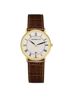 Montre femme Herbelin classique cuir marron