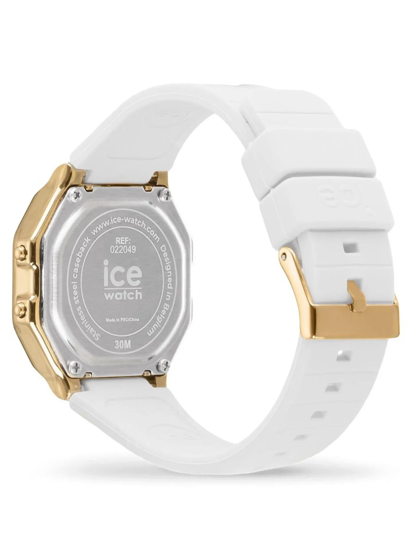 Montre femme ICE digit retro- White gold -