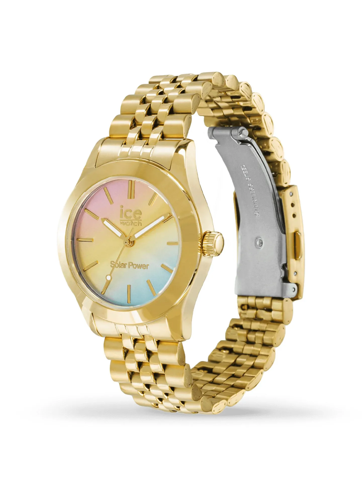 Montre femme Ice steel Solaire_x005f_x000D_- Gold rainbow - Small