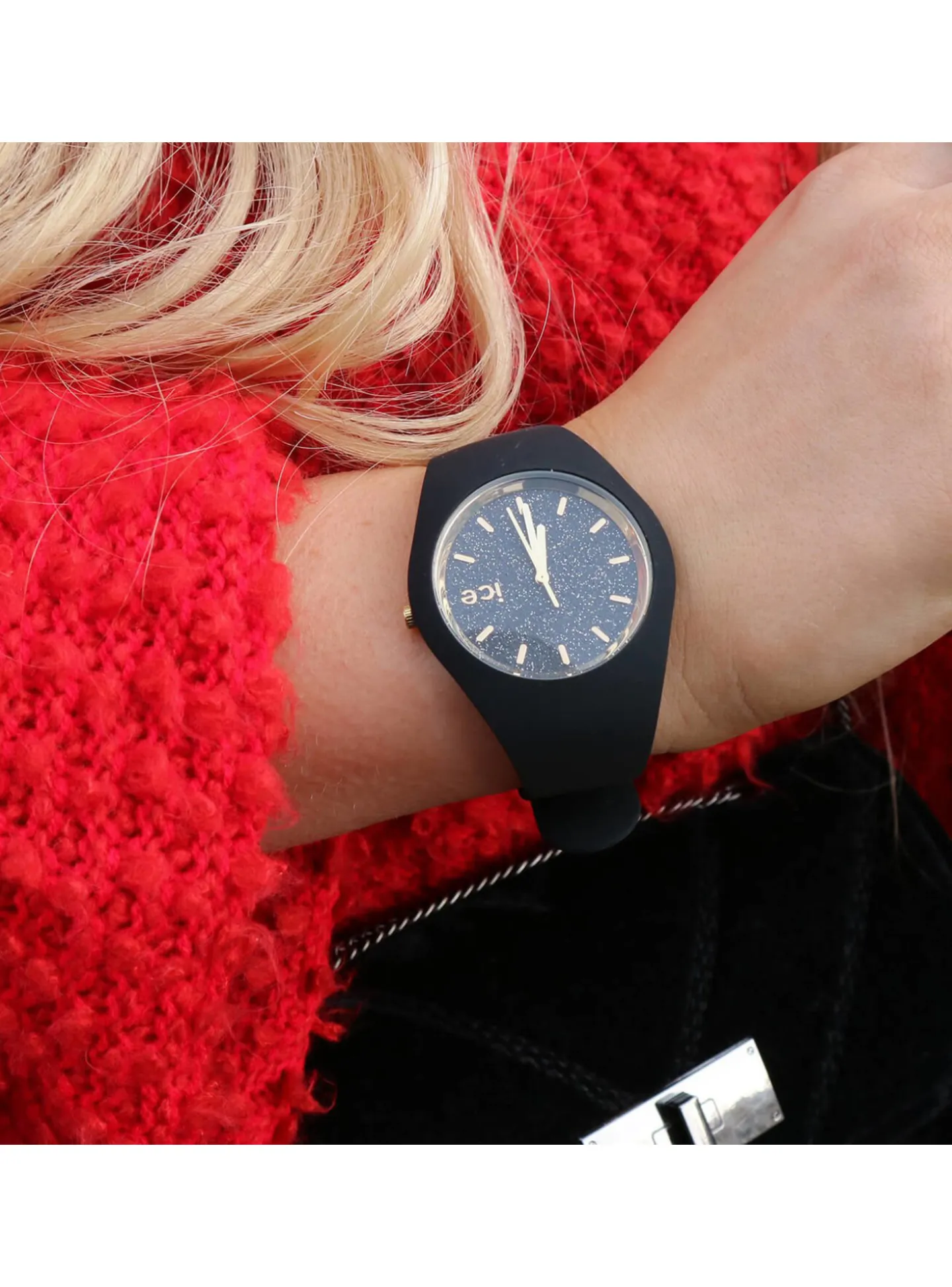 Montre femme Ice Watch Ice glitter noire small