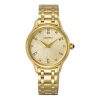 Montre femme Seiko acier doré diamants